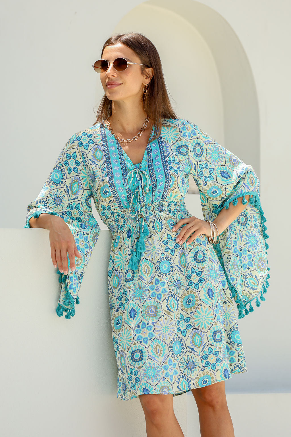 Allannah Dress (Aqua)