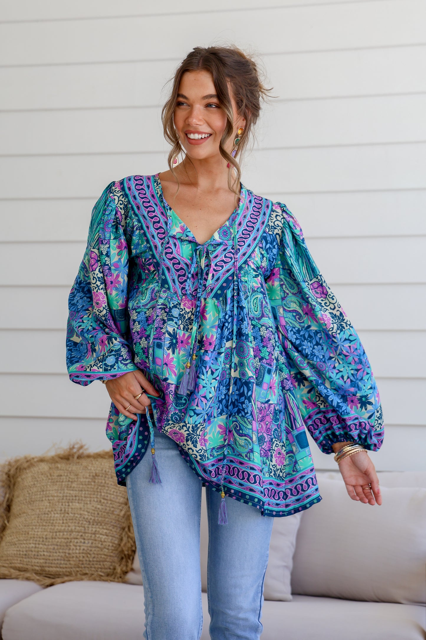 Eleanor Blouse (Blue/Purple)