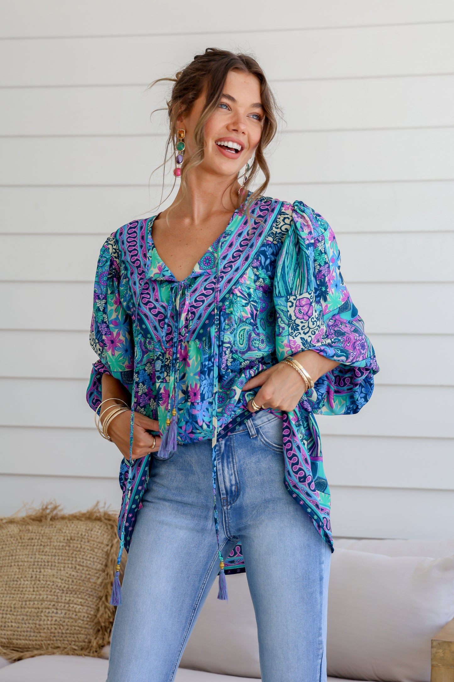 Eleanor Blouse (Blue/Purple)