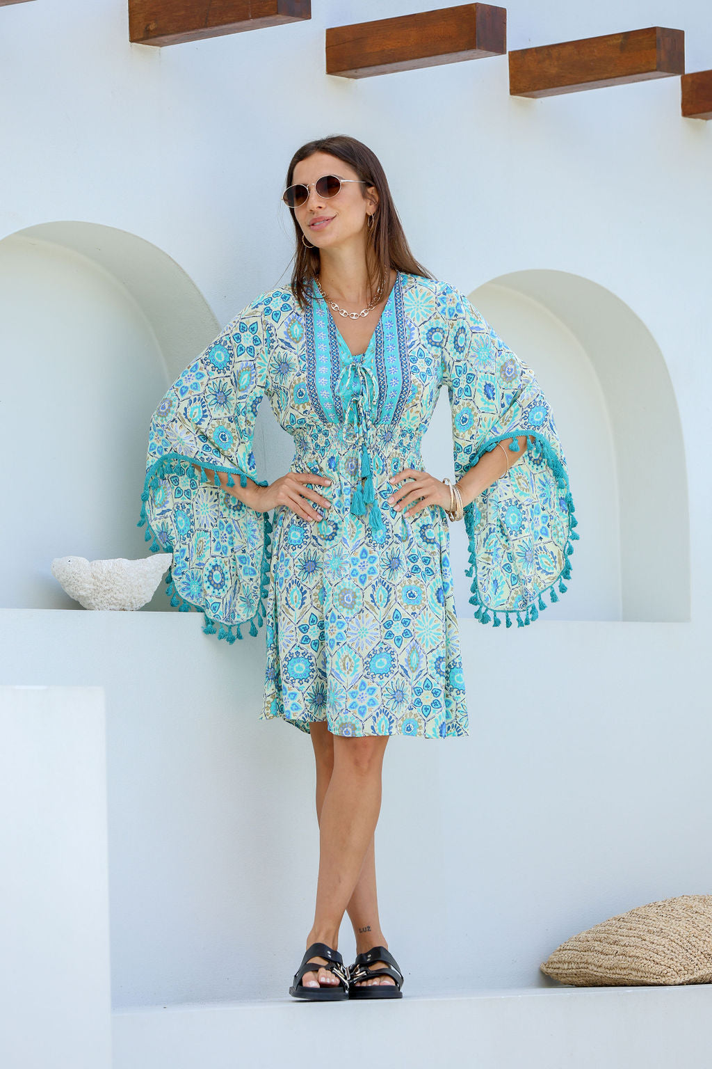 Allannah Dress (Aqua)